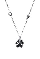 captivating paw print silver baby necklace